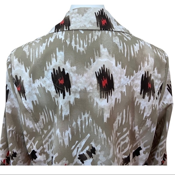 Zenergy By Chico's Beige Brown Orange Zip Jacket - Picture 8 of 9